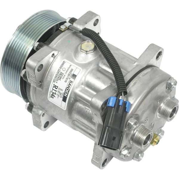 SD7H15 119mm 8 Groove 12 Volt Ear Mount HTO Compressor