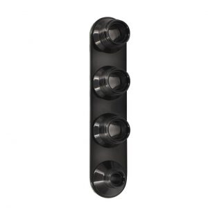 4-Way Inline Black Anodized (6-10 Male O-Ring)