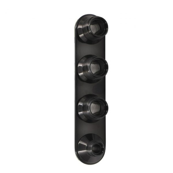 4-Way Inline Black Anodized (6-10 Male O-Ring)